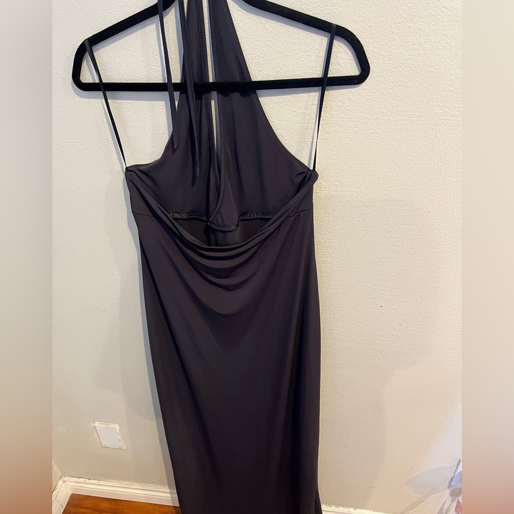 White Fox We All Want More Halter Neck Maxi Dress Charcoal Blue - Picture 7 of 9